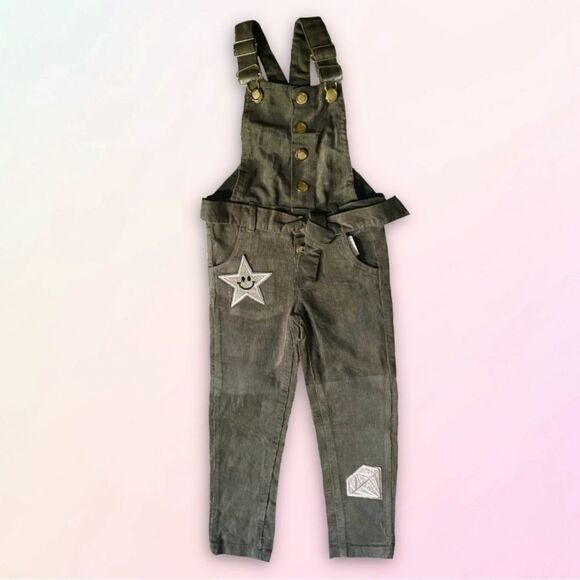 Boutique, Girls, Army Green, Sparkle Patchwork, Skinny Leg Overalls - Picture 12 of 12